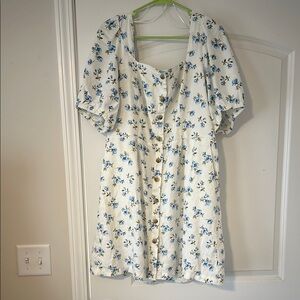Old Navy White Puff Sleeve Sundress